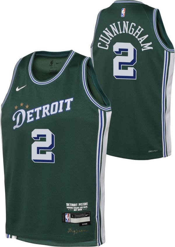 Nike Youth 2022-23 City Edition Detroit Pistons Cade Cunningham #2 Green  Dri-FIT Swingman Jersey | Dick's Sporting Goods