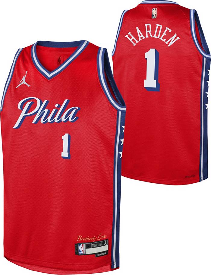 Red Jordan NBA Philadelphia 76ers Harden #1 Swingman Jersey