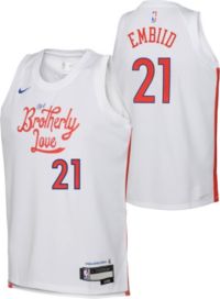 Nike Men's Philadelphia 76ers Joel Embiid #21 Red Dri-Fit Swingman Jersey, XXL