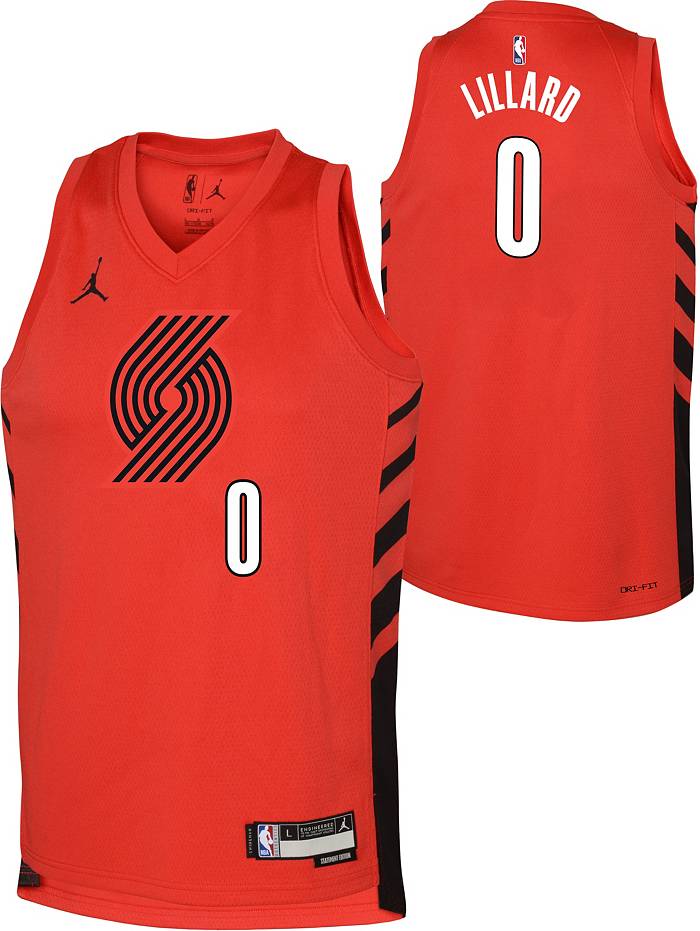 Nike Youth Portland Trail Blazers Damian Lillard #0 Red Dri-FIT Swingman  Jersey
