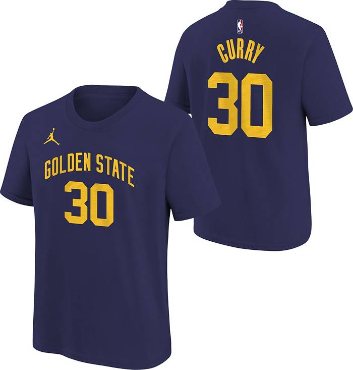 Youth Jordan Brand Stephen Curry Gold Golden State Warriors Statement  Edition Name & Number T-Shirt