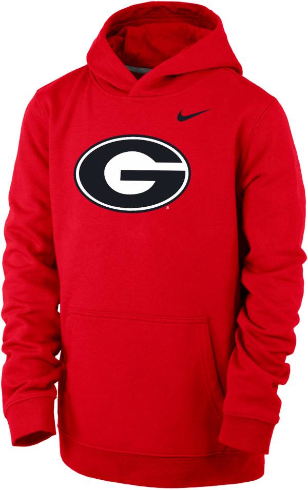 Nike Youth Georgia Bulldogs Red Club Fleece Pullover Hoodie