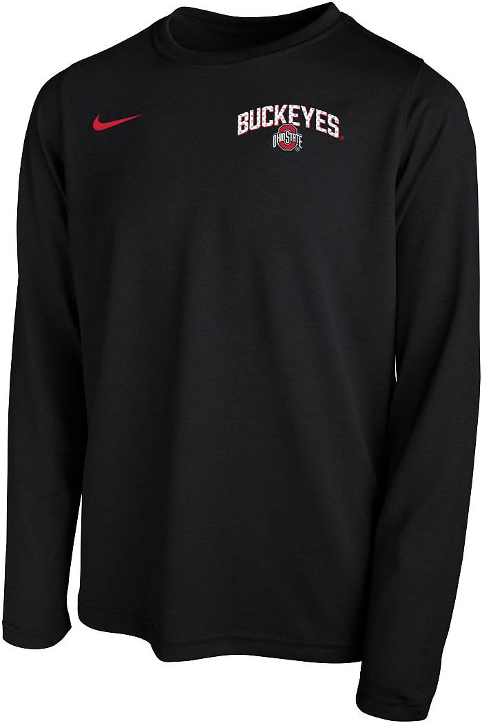 Nike Youth Ohio State Buckeyes Black Dri-FIT Legend Football Sideline Team  Issue Long Sleeve T-Shirt