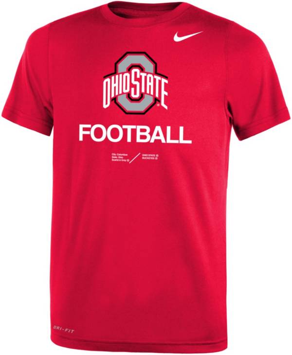 Nike Youth Ohio State Buckeyes Scarlet Dri-FIT Legend Football Sideline Team Issue T-Shirt product image