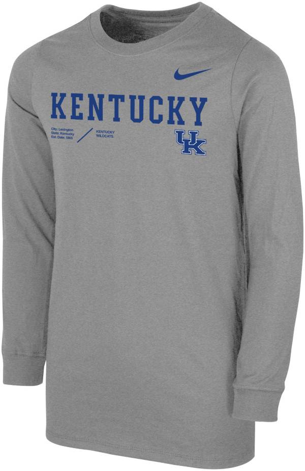 Nike Youth Kentucky Wildcats Grey Cotton Football Sideline Team Issue Long Sleeve T-Shirt product image