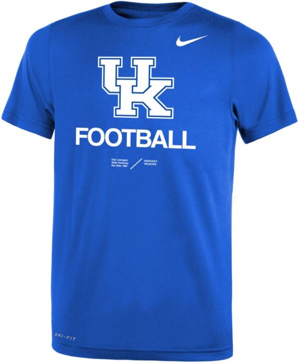 Nike Youth Kentucky Wildcats Blue Dri-FIT Legend Football Sideline Team Issue T-Shirt product image