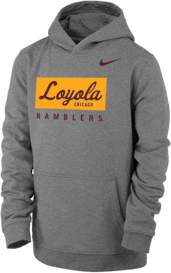 Nike Youth Loyola-Chicago Ramblers Grey Club Fleece Pullover Hoodie product image