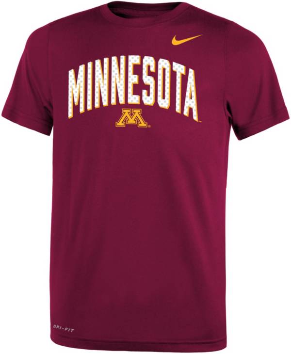 Nike Youth Minnesota Golden Gophers Maroon Dri-FIT Legend Football Sideline Team Issue Arch T-Shirt product image