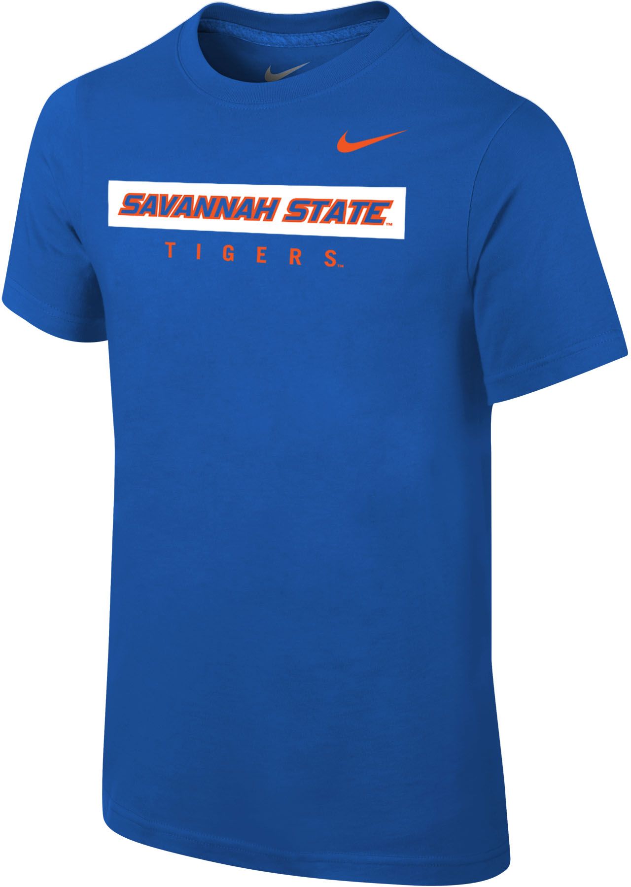 Nike Youth Savannah State Tigers Reflex Blue Core Cotton Wordmark T-Shirt