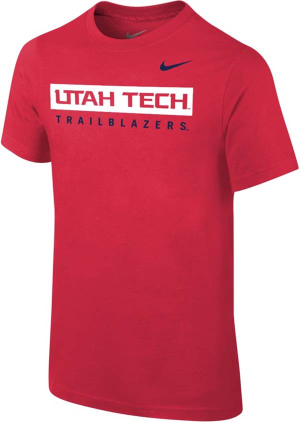 Nike Youth Utah Tech Trailblazers Red Core Cotton Wordmark T-Shirt product image