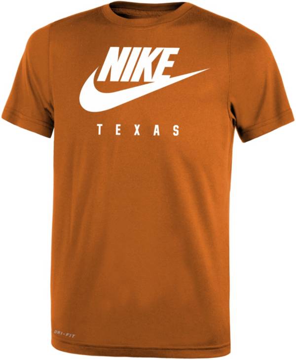Nike Youth Texas Longhorns Burnt Orange Dri-FIT Legend Futura T-Shirt ...