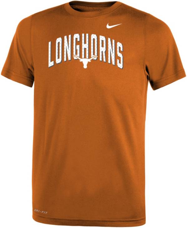 Nike Youth Texas Longhorns Burnt Orange Dri-FIT Legend Football Sideline Team Issue Arch T-Shirt product image