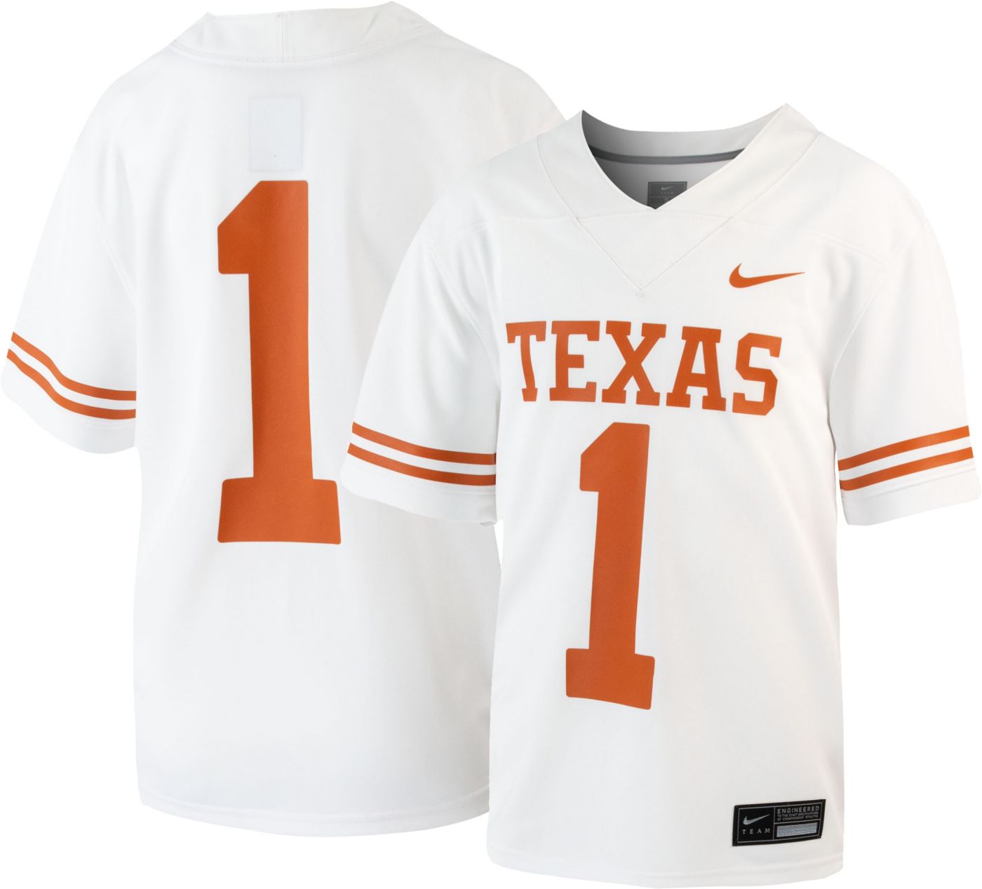 Nike Youth Texas Longhorns 1 White Untouchable Game Football Jersey Dick s Sporting Goods