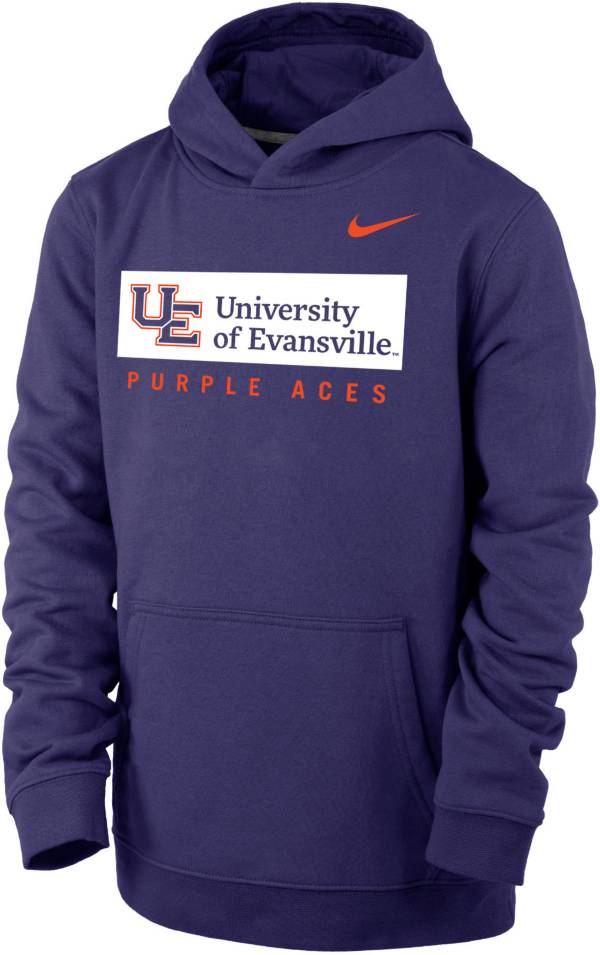 Nike Youth Evansville Purple Aces Purple Club Fleece Pullover Hoodie