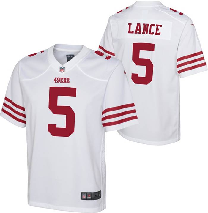 Nike Youth San Francisco 49ers Trey Lance #5 White Game Jersey
