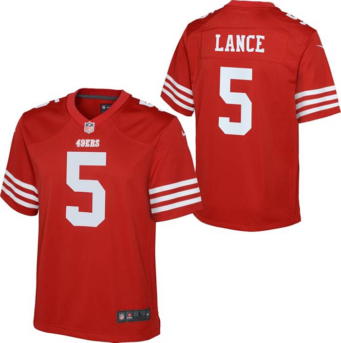 Nike Youth San Francisco 49ers Trey Lance #5 Red Game Jersey