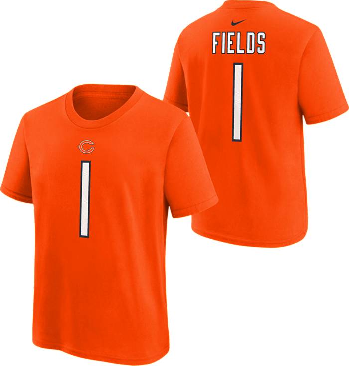 Nike Youth Chicago Bears Justin Fields #1 Orange T-Shirt
