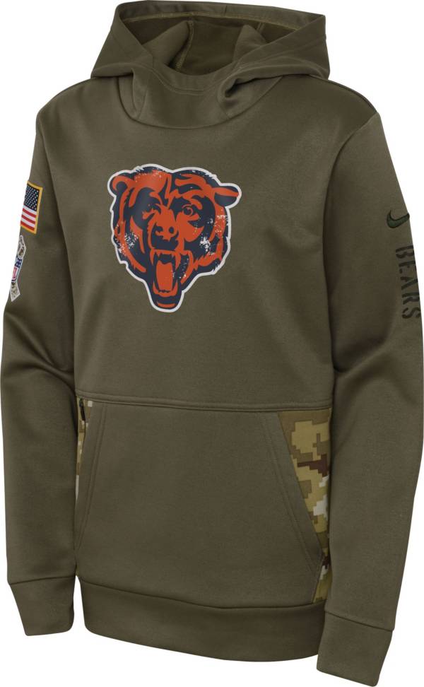 Nike Youth Chicago Bears Salute to Service Olive Pullover Hoodie product image