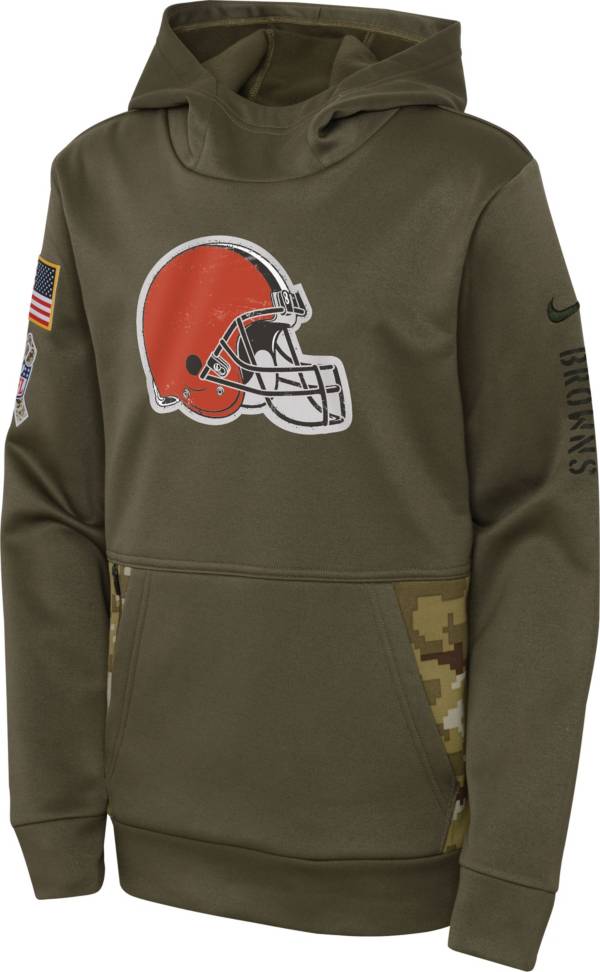 Nike Youth Cleveland Browns Salute to Service Olive Pullover Hoodie product image
