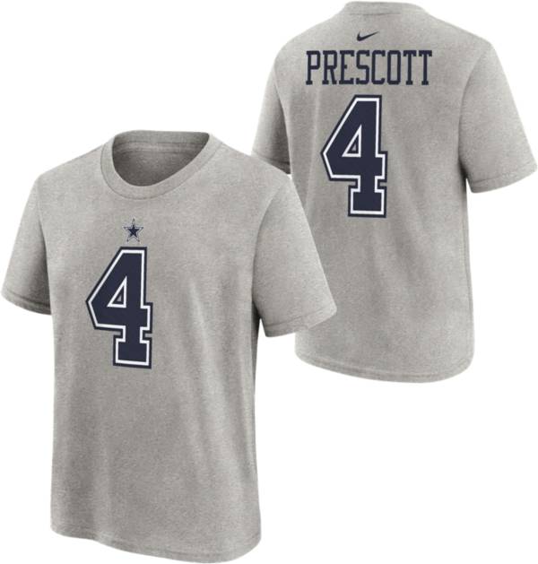 Nike Youth Dallas Cowboys Dak Prescott #4 Grey T-Shirt