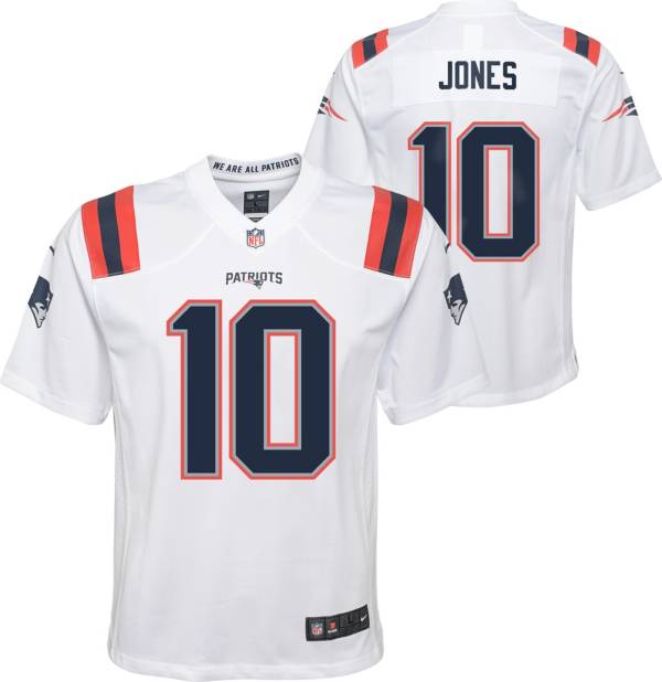 Nike Youth New England Patriots Mac Jones #10 White Game Jersey