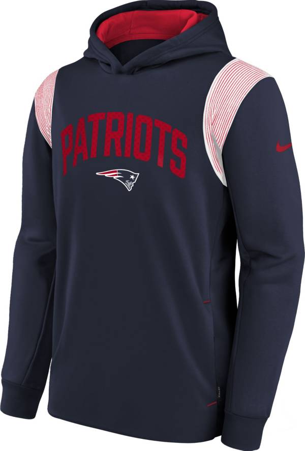 Nike Youth New England Patriots Sideline Therma-FIT Navy Pullover Hoodie product image
