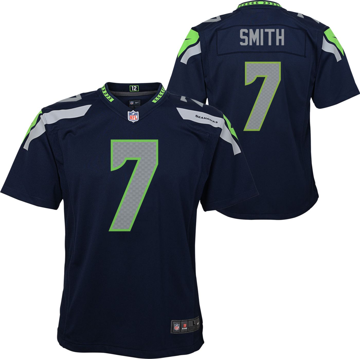 Nike Youth Seattle Seahawks Geno Smith 7 Navy Game Jersey Dick s Sporting Goods