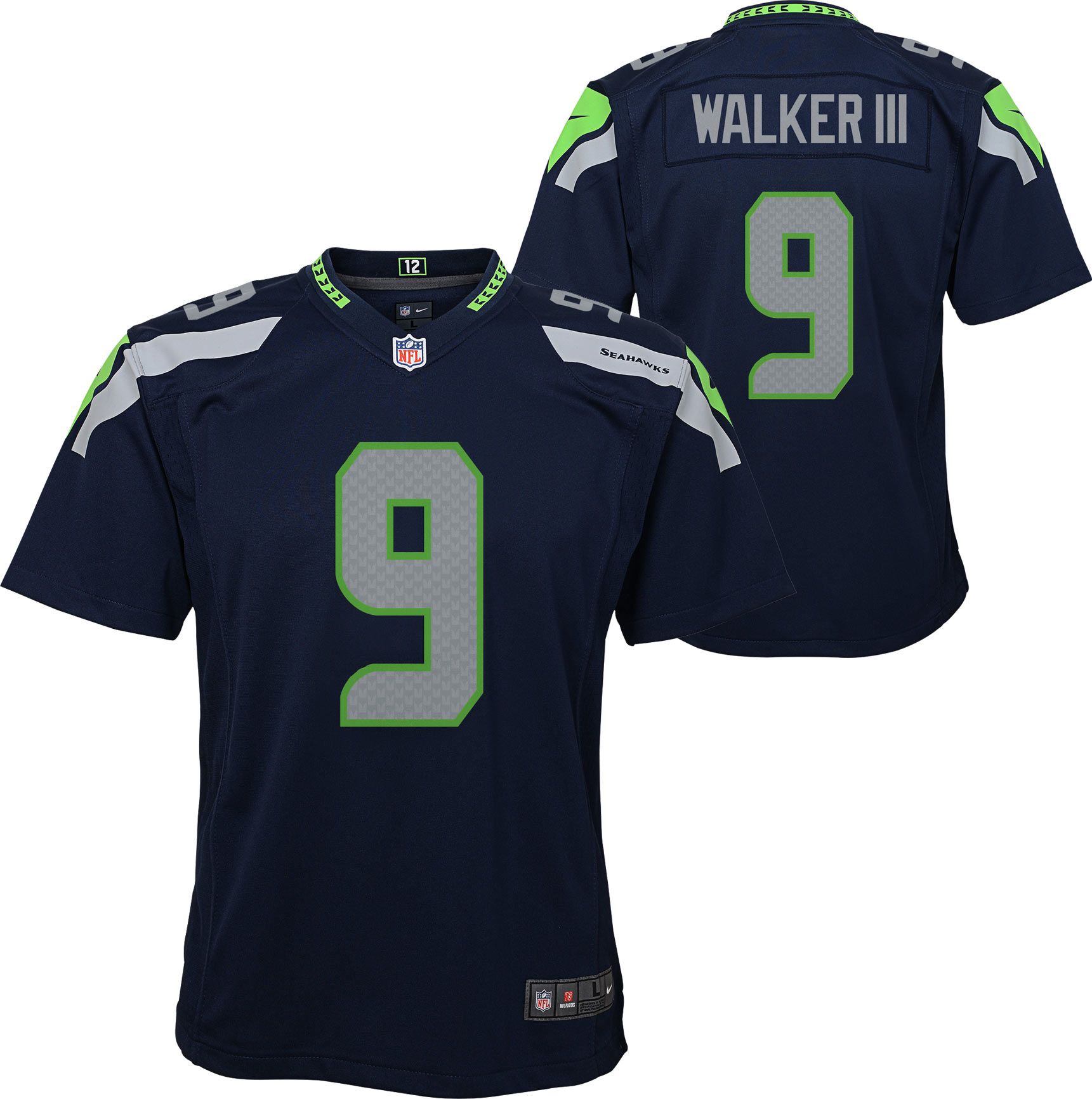 Nike Youth Seattle Seahawks Kenneth Walker III #9 Navy Game Jersey product image