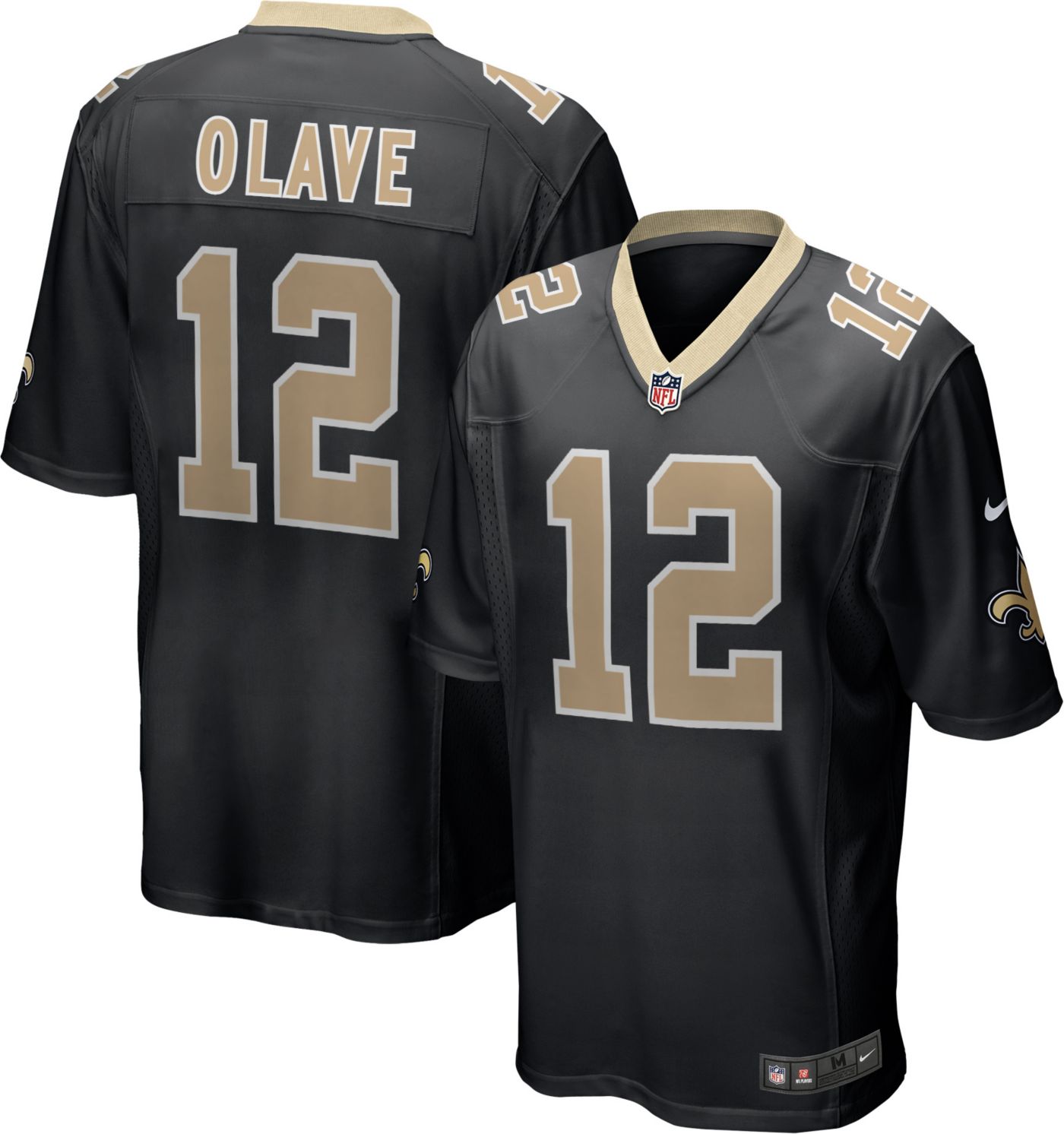 Nike Youth New Orleans Saints Chris Olave 12 Black Game Jersey Dick s Sporting Goods