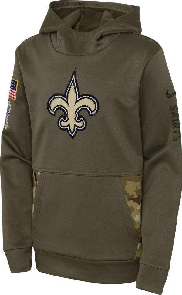 Nike Youth New Orleans Saints Salute to Service Olive Pullover Hoodie product image