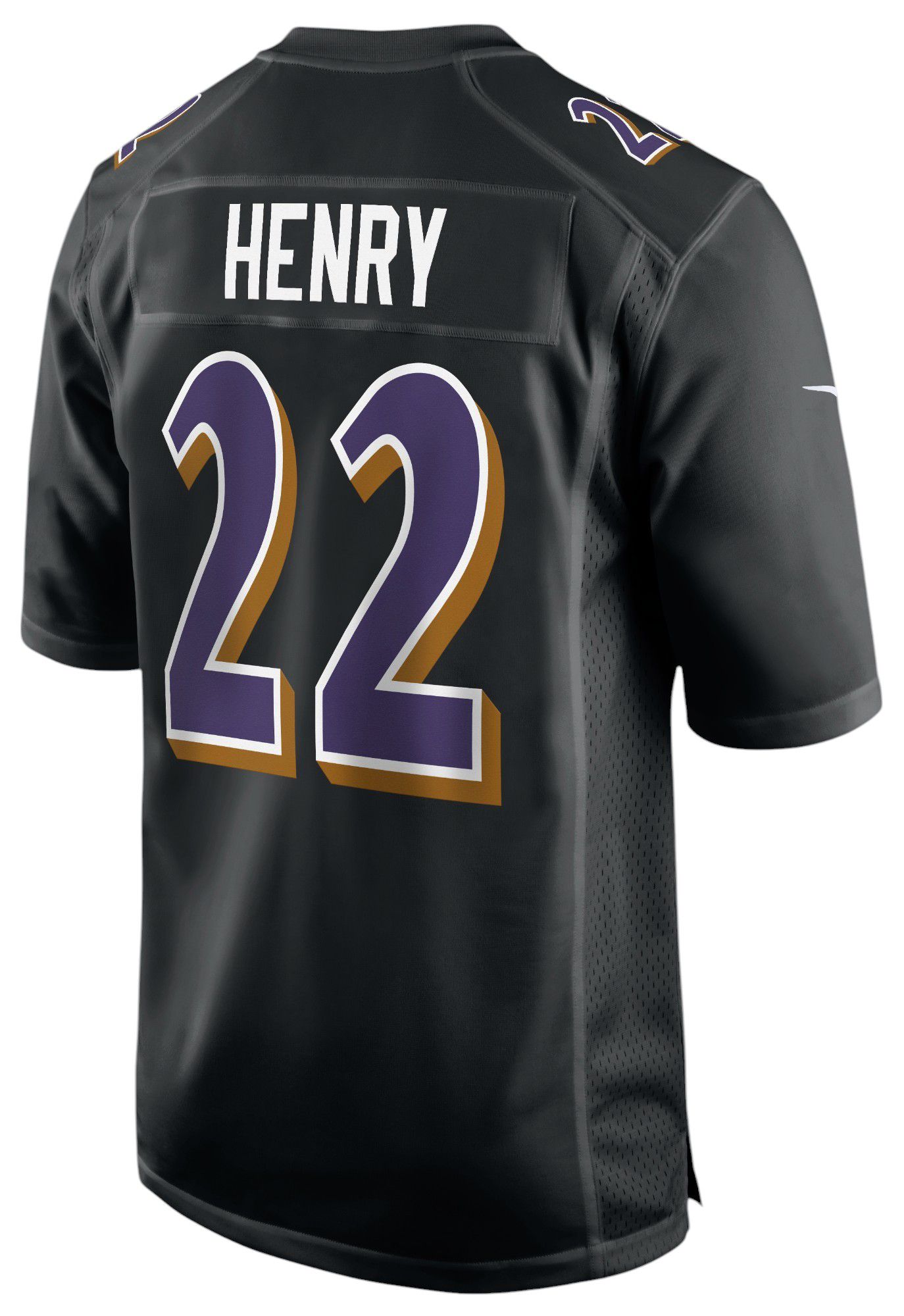 Nike Men's Baltimore Ravens Derrick Henry #22 Black Replica Football Game Jersey product image
