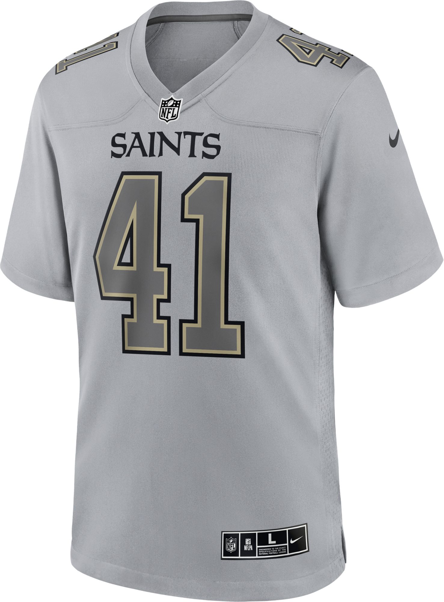 Nike Men's New Orleans Saints Alvin Kamara #41 Atmosphere Grey Game Jersey