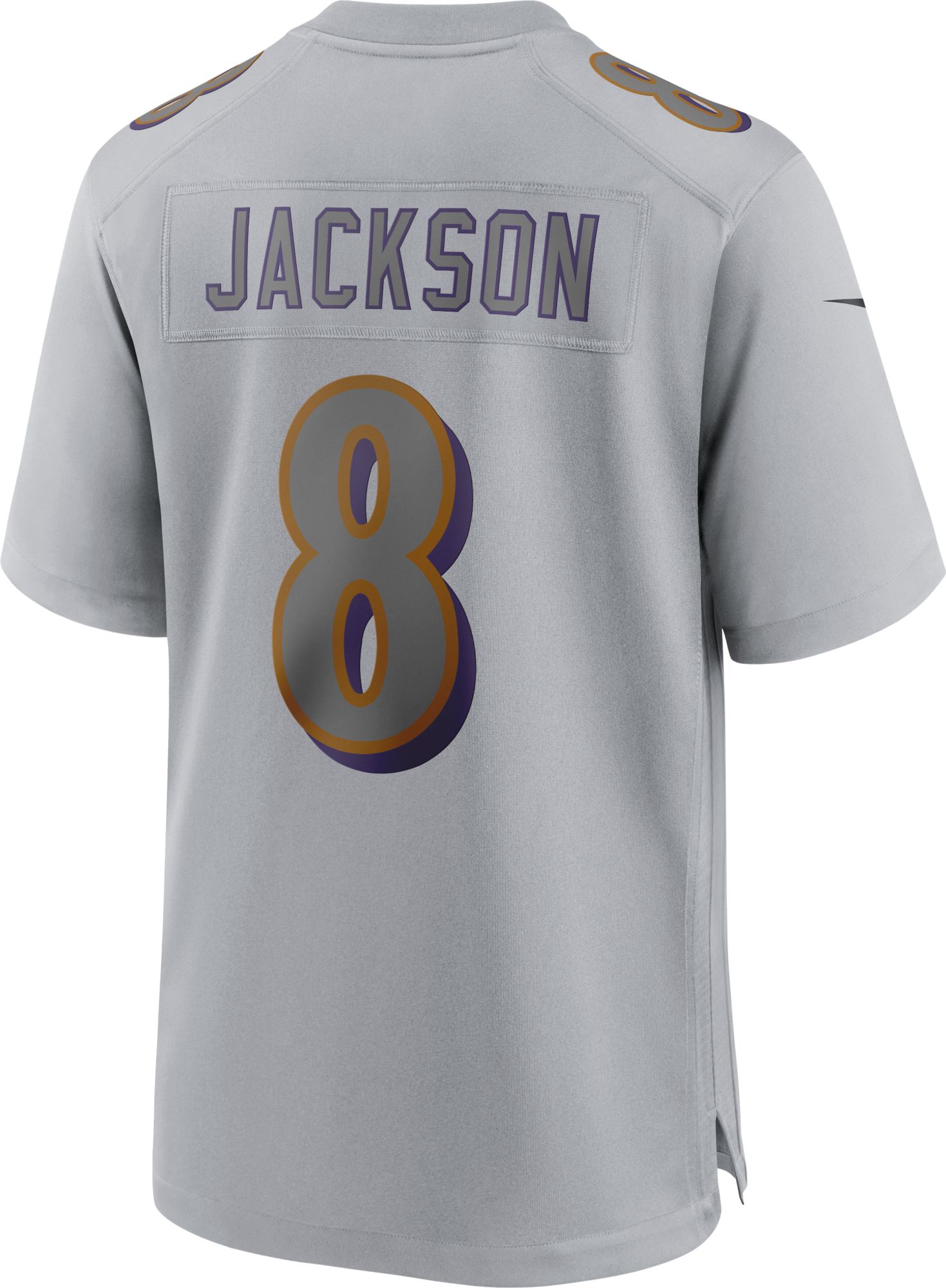 Nike Men's Baltimore Ravens Lamar Jackson #8 Atmosphere Grey Game Jersey