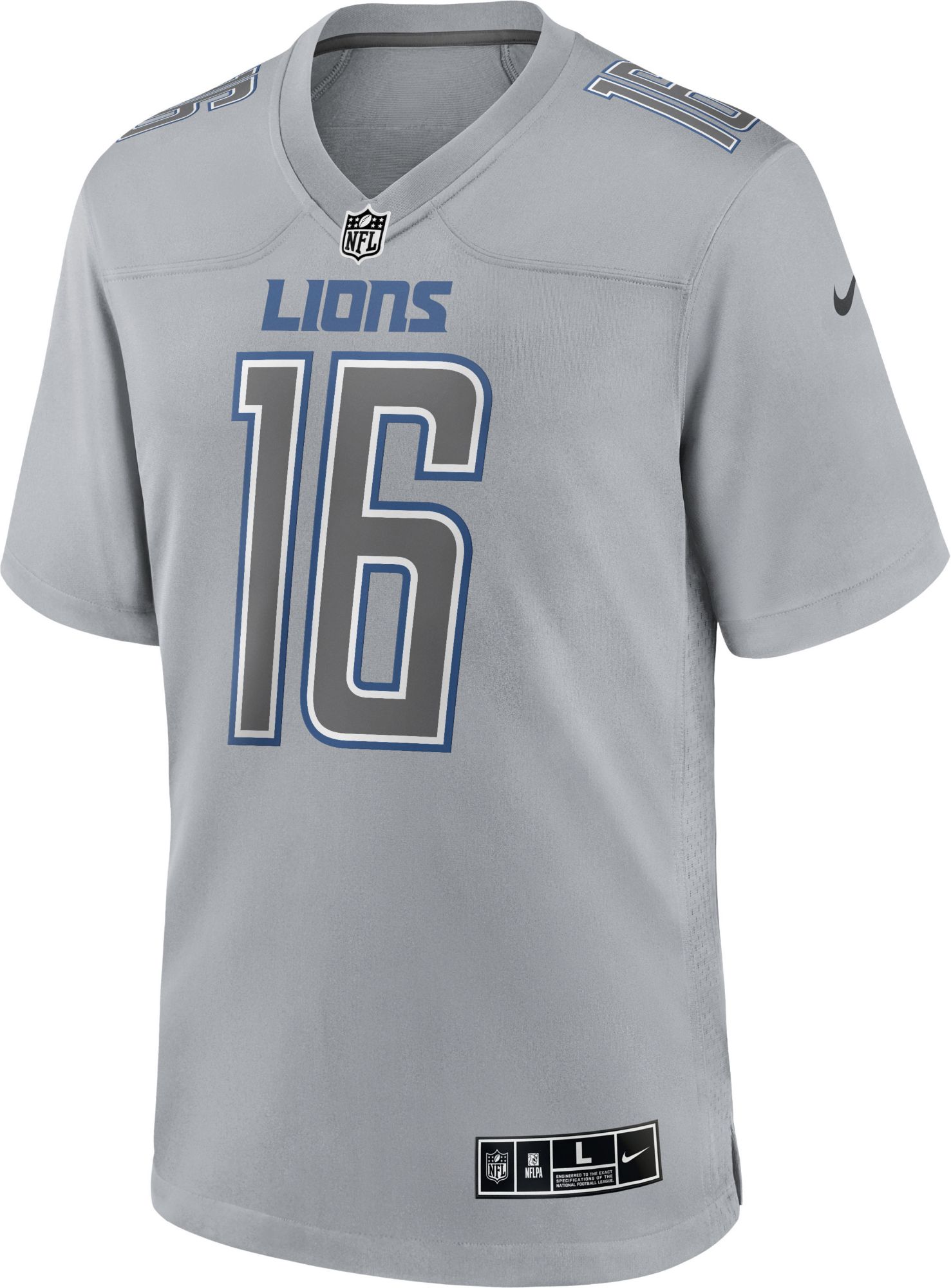 Detroit Lions No16 Jared Goff Men's Nike Multi-Color 2020 Crucial Catch Jersey Greyheather