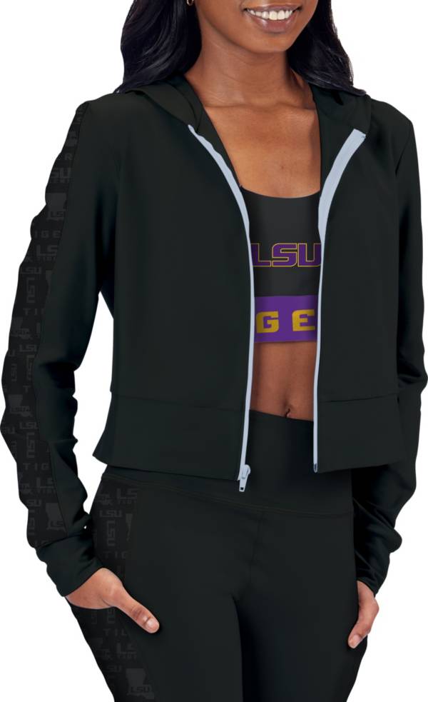 Certo Women's LSU Tigers Black Cropped Full Zip Hoodie product image