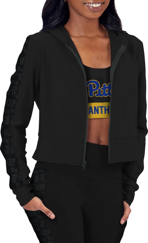 Certo Women's Pitt Panthers Black Cropped Full Zip Hoodie product image