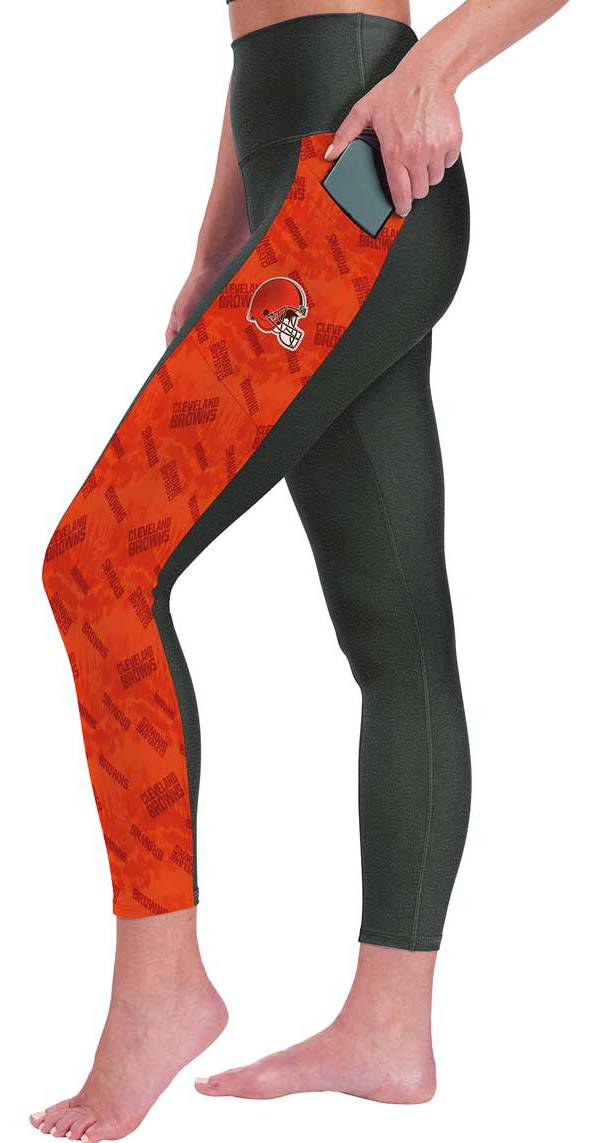 Certo Women's Cleveland Browns Pocket Charcoal/Orange Leggings product image