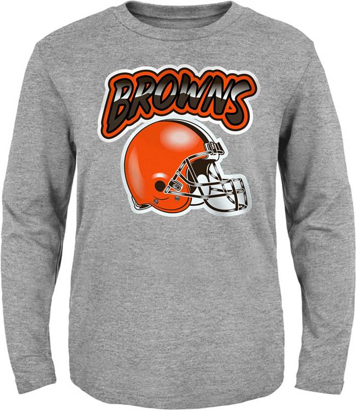 NFL Team Apparel Toddler Cleveland Browns Grey Huddle Up Long Sleeve T-Shirt