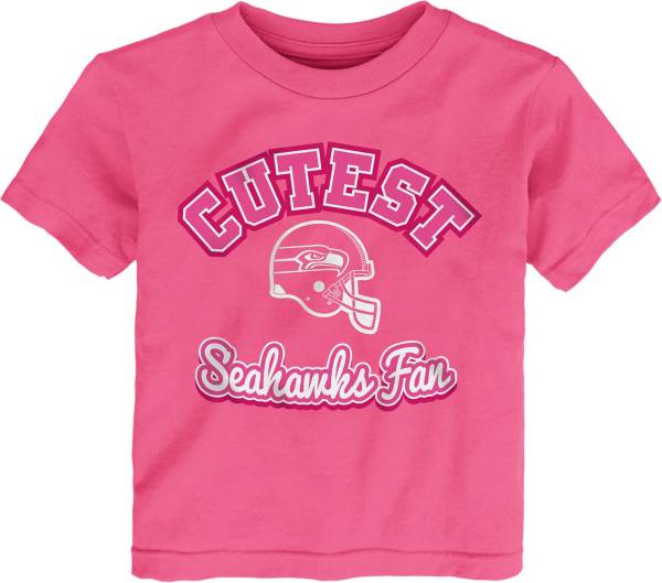 NFL Team Apparel Toddler Girls' Seattle Seahawks Cutest Fan Pink T-Shirt product image