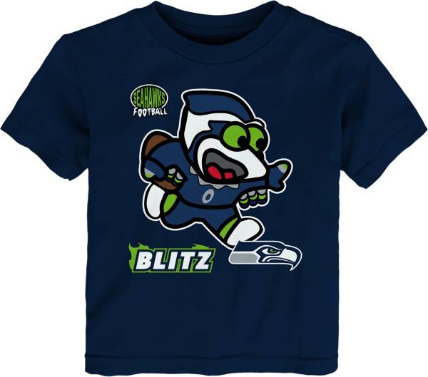 NFL Team Apparel Toddler Seattle Seahawks Sizzle Mascot Navy T-Shirt product image
