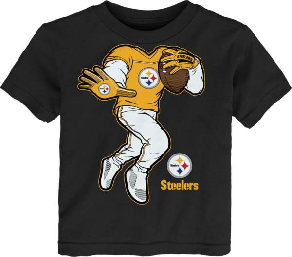 NFL Team Apparel Toddler Pittsburgh Steelers Stiff Arm Black T-Shirt product image