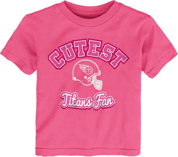 NFL Team Apparel Toddler Girls' Tennessee Titans Cutest Fan Pink T-Shirt product image
