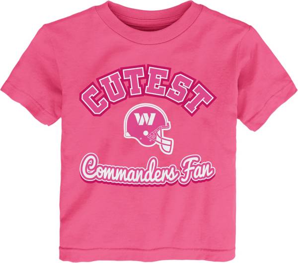 NFL Team Apparel Toddler Girls' Washington Commanders Cutest Fan Pink T-Shirt product image