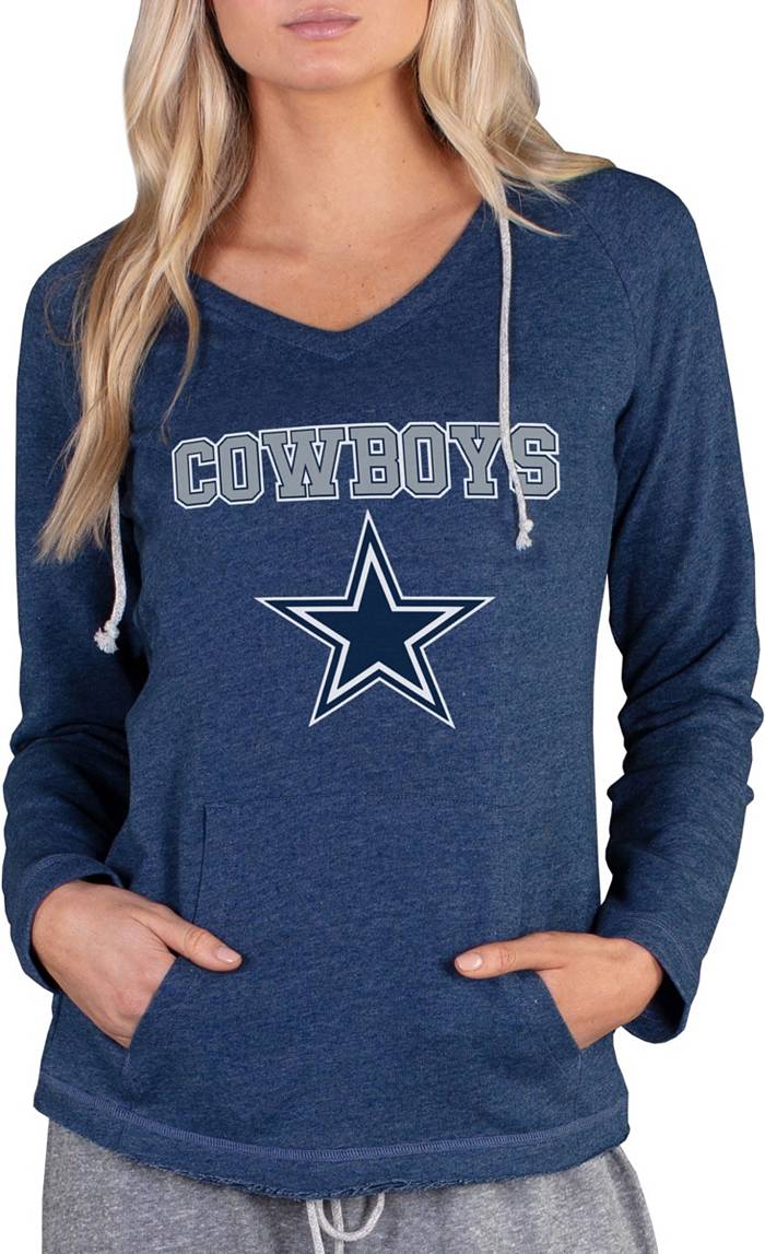 Officially Licensed NFL Women's Long Sleeve Hoodie T-shirt - Cowboys