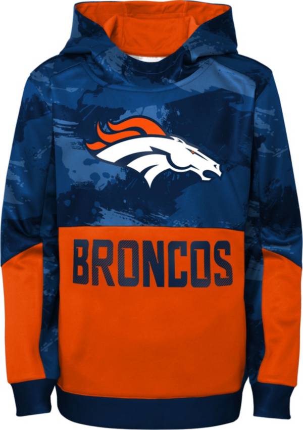 NFL Team Apparel Youth Denver Broncos Covert Navy/Orange Hoodie product image