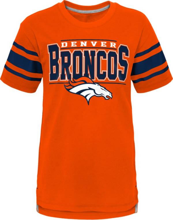 Nfl Denver Broncos Men's Gray Full Back Run Long Sleeve