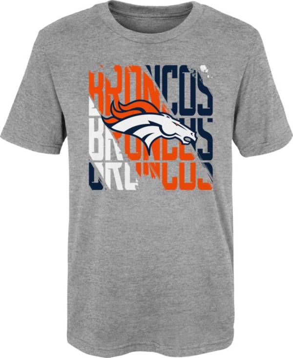 NFL Team Apparel Little Kids' Denver Broncos Savage Stripes Grey T-Shirt product image