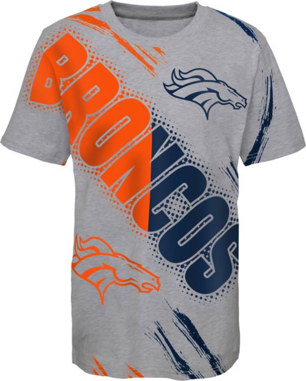 NFL Team Apparel Youth Denver Broncos Overload Grey T-Shirt product image