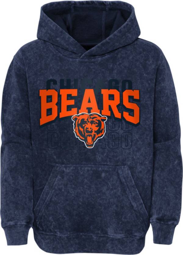 NFL Team Apparel Youth Chicago Bears Headline Mineral Wash Navy Hoodie product image