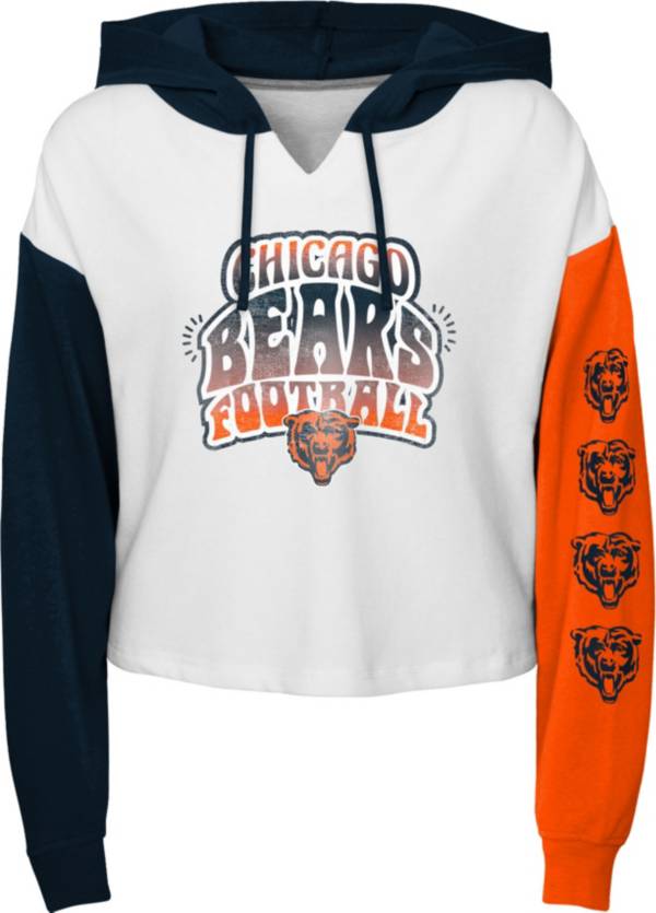 NFL Team Apparel Girls' Chicago Bears Color Run White Hoodie product image